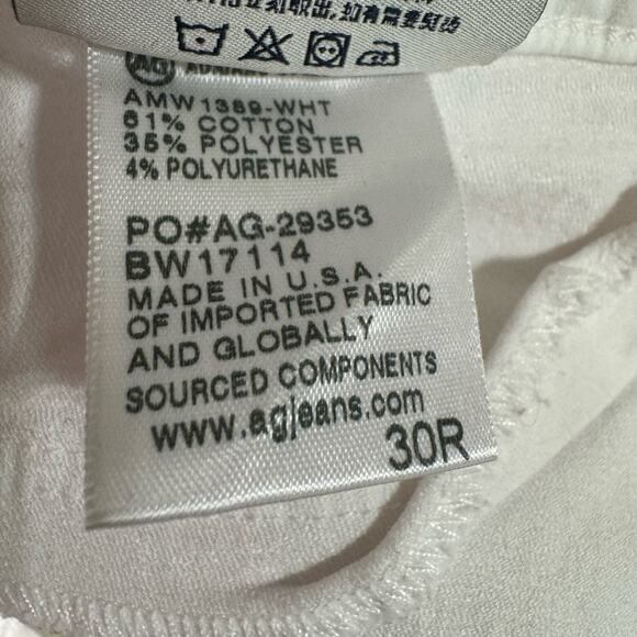 AG Adriano Goldshmied The Legging Ankle Super Skinny White Jeans Stretch 30 - Picture 8 of 10